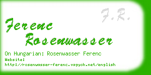 ferenc rosenwasser business card